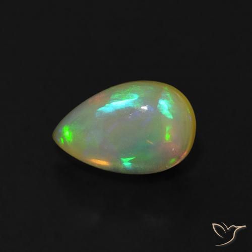 0.62ct طبيعي متعدد الألوان أوبال, شكل الكمثرى, شفاف