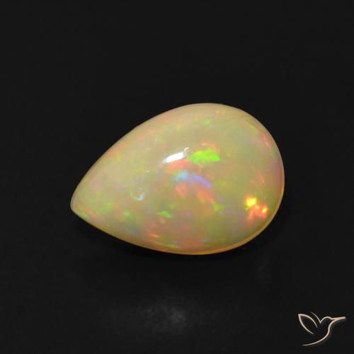 1.38ct طبيعي متعدد الألوان أوبال, شكل الكمثرى, شفاف