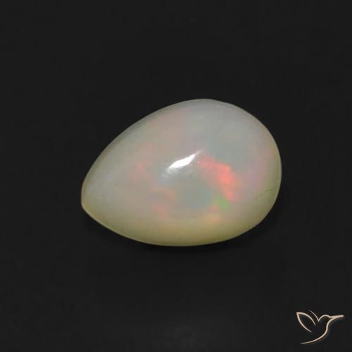 0.61ct طبيعي متعدد الألوان أوبال, شكل الكمثرى, شفاف