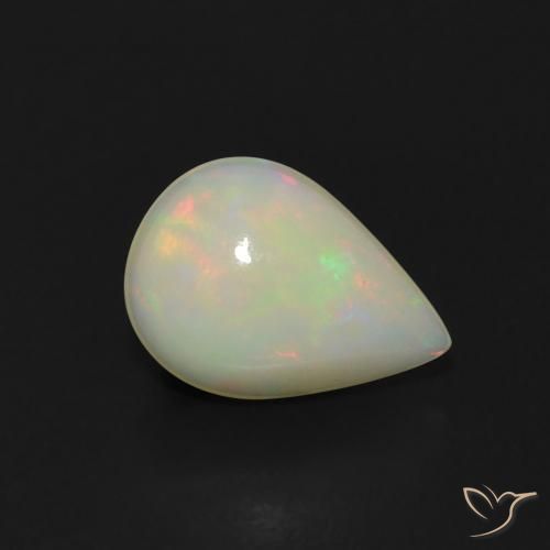 1.06ct طبيعي متعدد الألوان أوبال, شكل الكمثرى, شفاف, Photo A