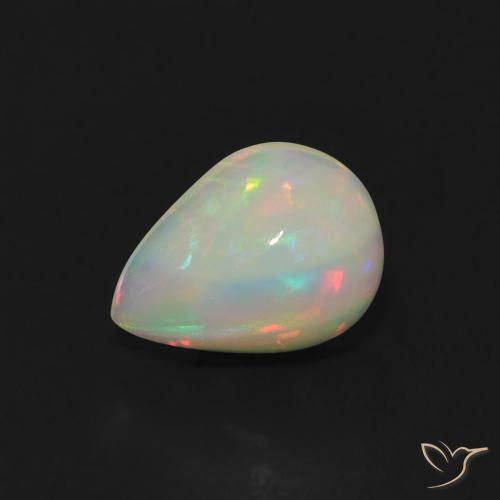 0.77ct طبيعي متعدد الألوان أوبال, شكل الكمثرى, شفاف