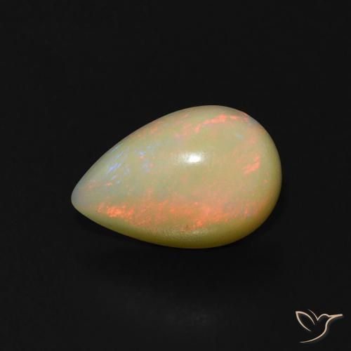 0.74ct طبيعي متعدد الألوان أوبال, شكل الكمثرى, شفاف, Photo A