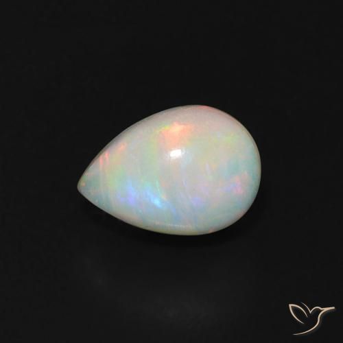 0.64ct طبيعي متعدد الألوان أوبال, شكل الكمثرى, شفاف