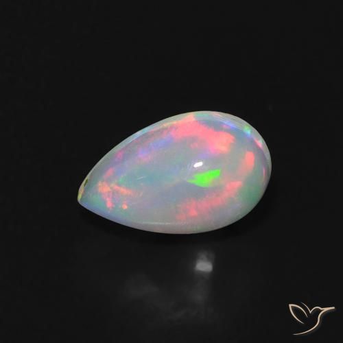 0.61ct طبيعي متعدد الألوان أوبال, شكل الكمثرى, شفاف