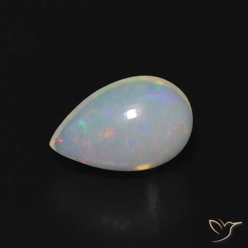 0.59ct طبيعي متعدد الألوان أوبال, شكل الكمثرى, شفاف, Photo A