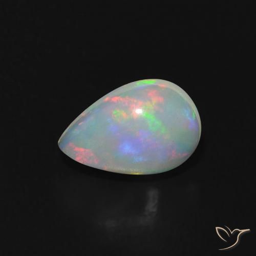 0.56ct طبيعي متعدد الألوان أوبال, شكل الكمثرى, شفاف