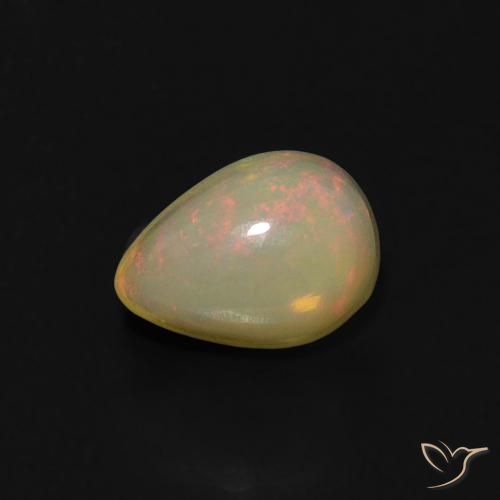 0.69ct طبيعي متعدد الألوان أوبال, شكل الكمثرى, شفاف