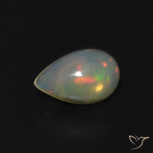 0.52ct طبيعي متعدد الألوان أوبال, شكل الكمثرى, شفاف