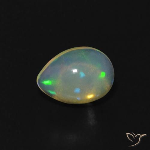 0.56ct طبيعي متعدد الألوان أوبال, شكل الكمثرى, شفاف, Photo A