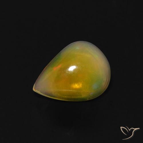 0.53ct طبيعي متعدد الألوان أوبال, شكل الكمثرى, شفاف