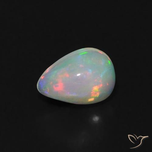 0.29ct طبيعي متعدد الألوان أوبال, شكل الكمثرى, شفاف