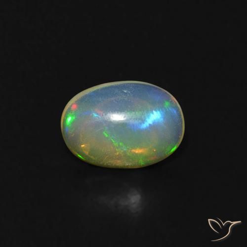 0.31ct طبيعي متعدد الألوان أوبال, بيضوي, شفاف