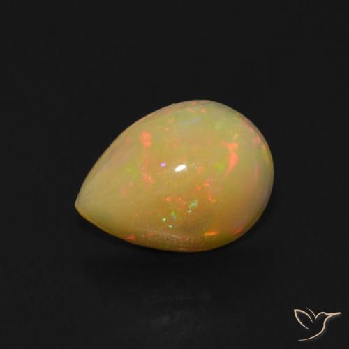 0.68ct طبيعي متعدد الألوان أوبال, شكل الكمثرى, شفاف, Photo A