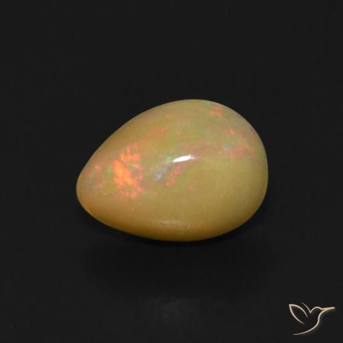 0.48ct طبيعي متعدد الألوان أوبال, شكل الكمثرى, شفاف