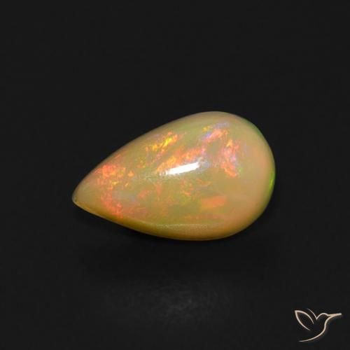 0.53ct طبيعي متعدد الألوان أوبال, شكل الكمثرى, شفاف