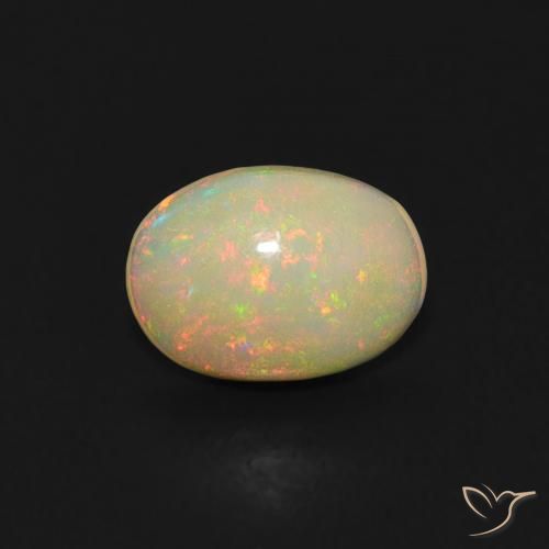 0.44ct طبيعي متعدد الألوان أوبال, بيضوي, شفاف