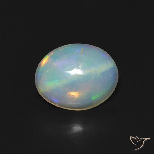 0.32ct طبيعي متعدد الألوان أوبال, بيضوي, شفاف
