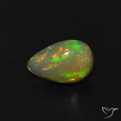 0.46ct طبيعي متعدد الألوان أوبال, شكل الكمثرى, شفاف, Photo A