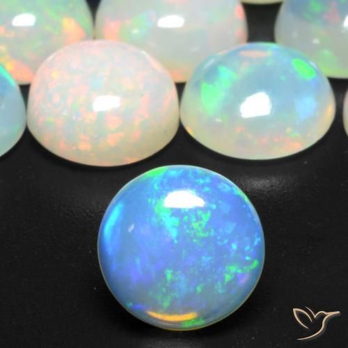 0.81ct طبيعي متعدد الألوان أوبال, دائري, شفاف
