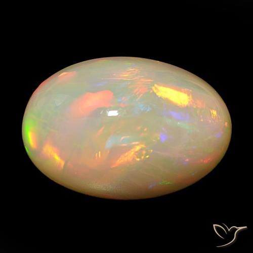 18.83ct متعدد الألوان أوبال, بيضوي, غير شفاف