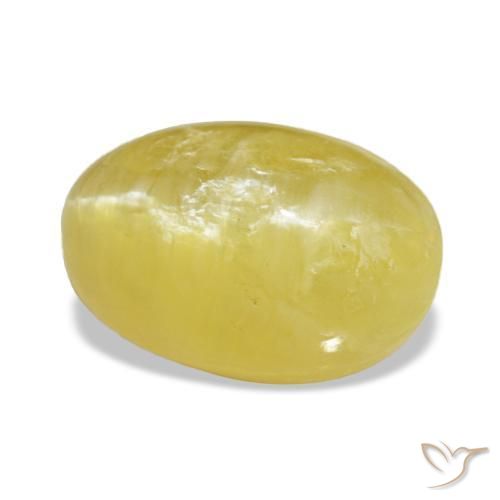 أوبال طبيعي بلون Medium Light-Yellow، وزن ‎3.78‎ قيراط، شكل بيضاوى، مقاس ‎11.3x7.4‎ مم