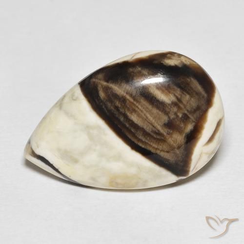 21.16ct طبيعي متعدد الألوان خشب فول السودانى, شكل الكمثرى, غير شفاف