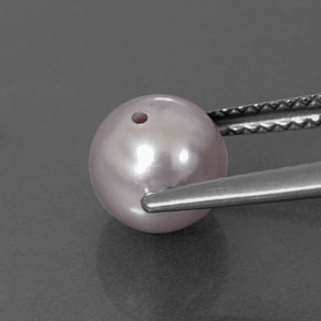 لؤلؤة فضى طبيعي، جسم كروى / الكرة، 2.59 قيراط، غير شفاف