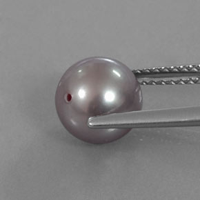 لؤلؤة فضى وردى طبيعي، جسم كروى / الكرة، 3.30 قيراط، غير شفاف