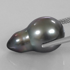 لؤلؤة فضى طبيعي، شكل الكمثرى، 15.12 قيراط، غير شفاف