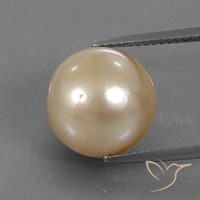 لؤلؤة برتقالي فاتح طبيعي، جسم كروى / الكرة، 12.62 قيراط، غير شفاف