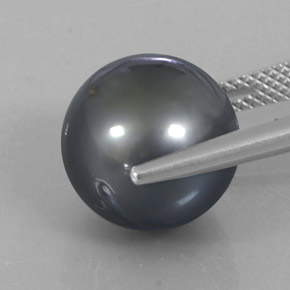 لؤلؤة رمادي غامق طبيعي، جسم كروى / الكرة، 13.20 قيراط، غير شفاف