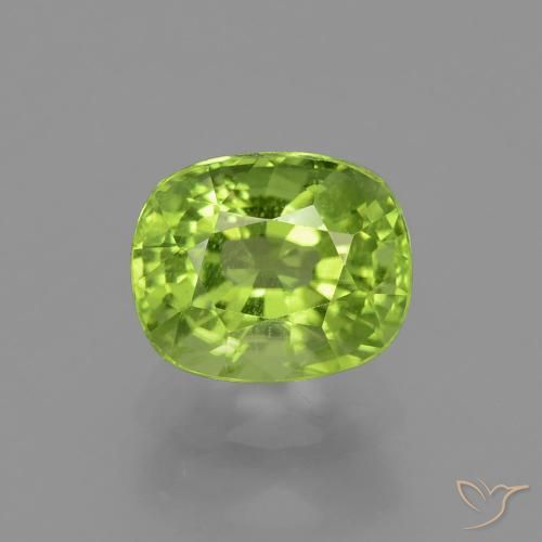 2.18ct طبيعي أخضر مصفر زبرجد, وسادة, قليلا جدا