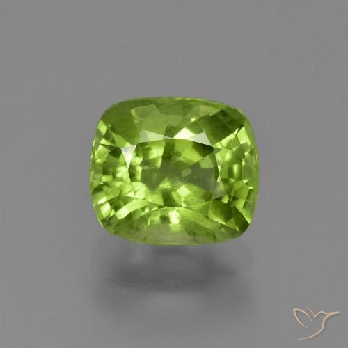 2.52ct طبيعي أخضر مصفر زبرجد, وسادة, قليلا جدا