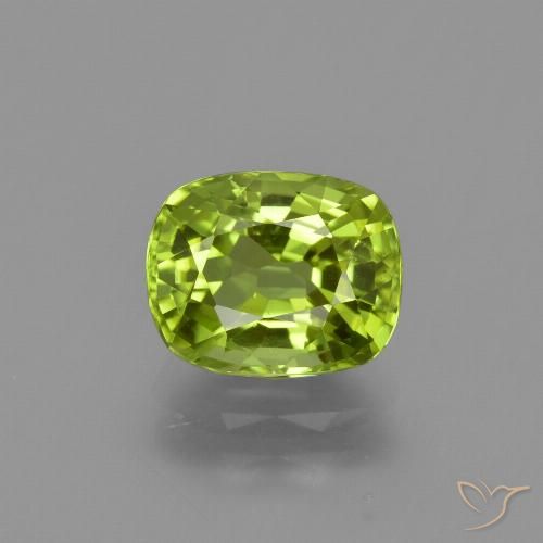 2.22ct طبيعي أخضر متوسط زبرجد, وسادة, قليلا جدا