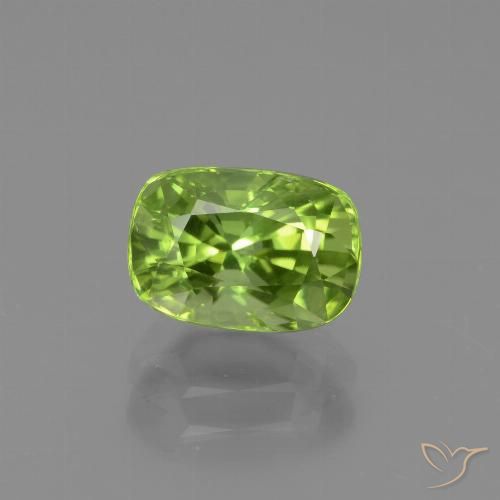 2.00ct طبيعي أخضر مصفر زبرجد, وسادة, قليلا جدا