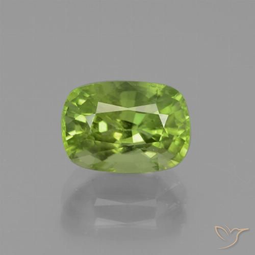 2.40ct طبيعي أخضر متوسط زبرجد, وسادة, قليلا جدا