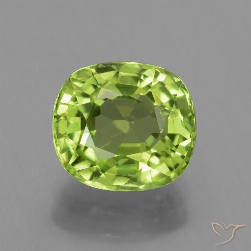 2.30ct طبيعي أخضر مصفر زبرجد, وسادة, قليلا جدا