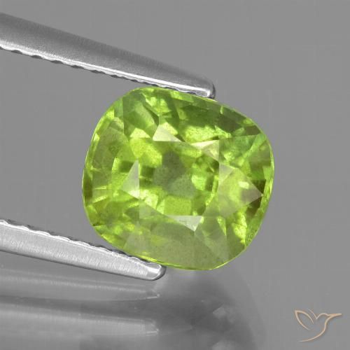 2.04ct طبيعي أخضر مصفر زبرجد, وسادة, قليلا جدا