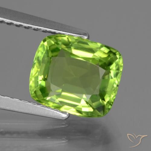 2.28ct طبيعي أخضر حيوي زبرجد, وسادة, قليلا جدا