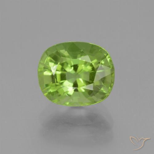 2.47ct طبيعي أخضر مصفر زبرجد, وسادة, قليلا جدا