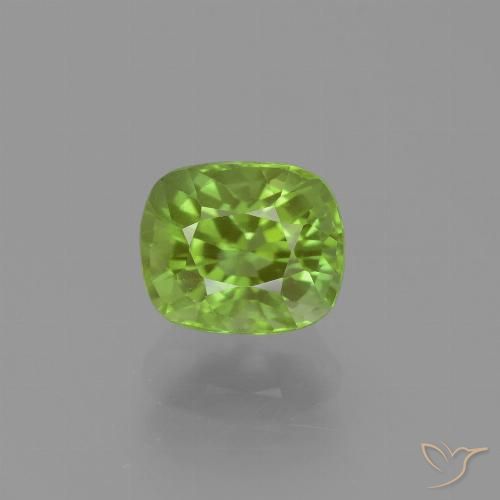 2.25ct طبيعي أخضر مصفر زبرجد, وسادة, قليلا جدا