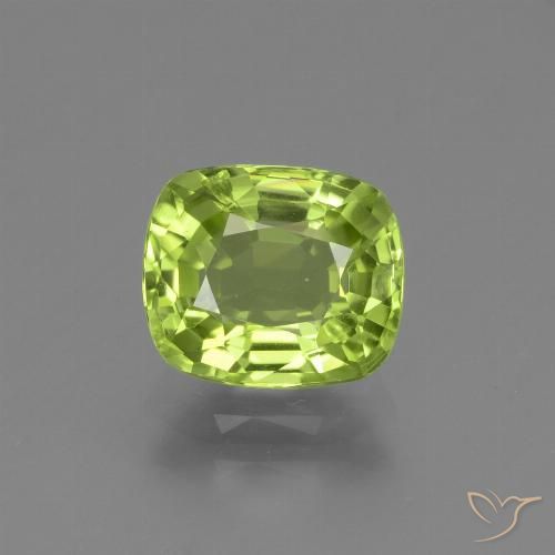 2.02ct طبيعي أخضر حيوى فاتح زبرجد, وسادة, VS-SI