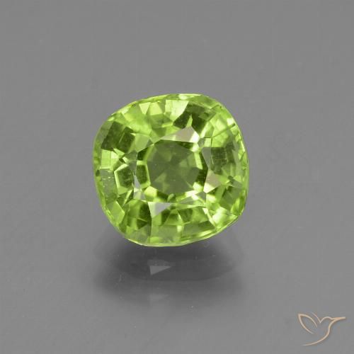 2.06ct طبيعي أخضر فاتح-متوسط زبرجد, وسادة, قليلا جدا