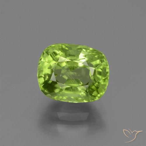 2.37ct طبيعي أخضر مصفر زبرجد, وسادة, VS-SI