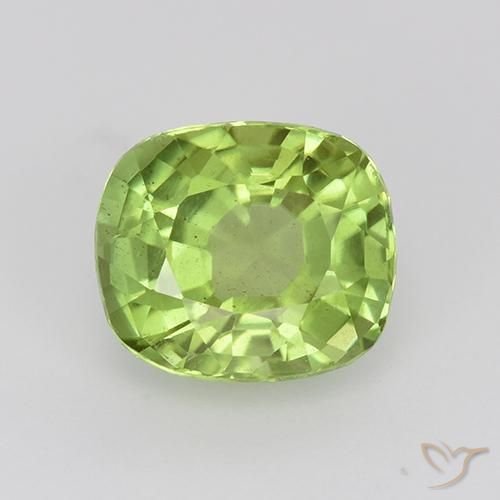 2.24ct طبيعي أخضر حيوى فاتح زبرجد, وسادة, قليلا جدا