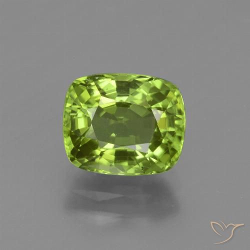 2.50ct طبيعي أخضر متوسط زبرجد, وسادة, VVS-VS