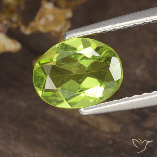 1.19ct طبيعي أخضر متوسط زبرجد, بيضوي, قليلا جدا