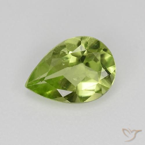 0.60ct طبيعي أخضر متوسط زبرجد, شكل الكمثرى, VVS-VS