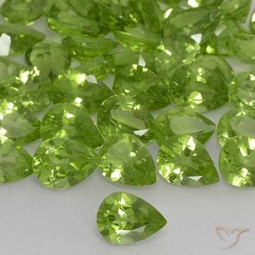 1.08ct طبيعي أخضر مصفر زبرجد, شكل الكمثرى, قليلا جدا
