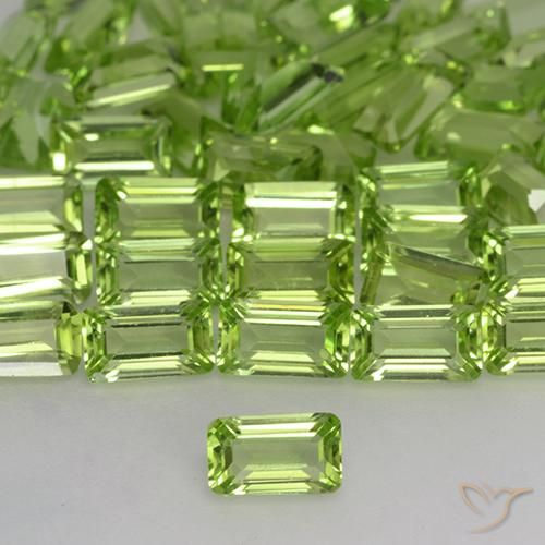 0.30ct طبيعي أخضر حيوى فاتح زبرجد, قص الزمرد, VVS-VS